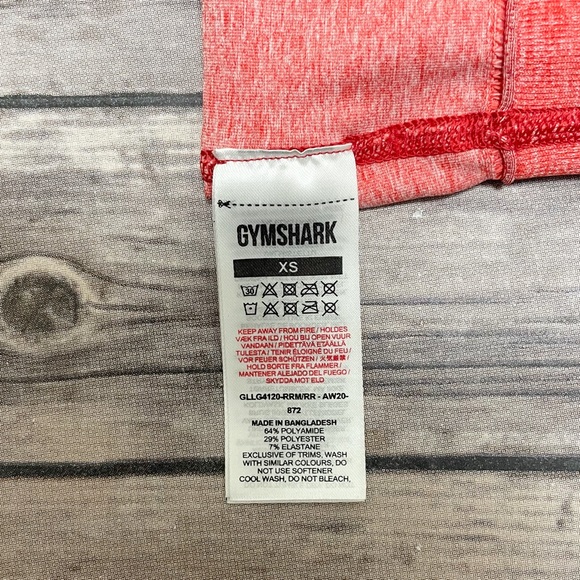 Gymshark Adapt Ombre Raspberry Red White Marl Marled Leggings XS - Picture 8 of 9